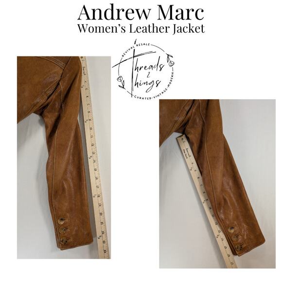 Andrew Marc New York Leather Jacket Womens Luxury Blazer Riding Classy Classic - Picture 11 of 14